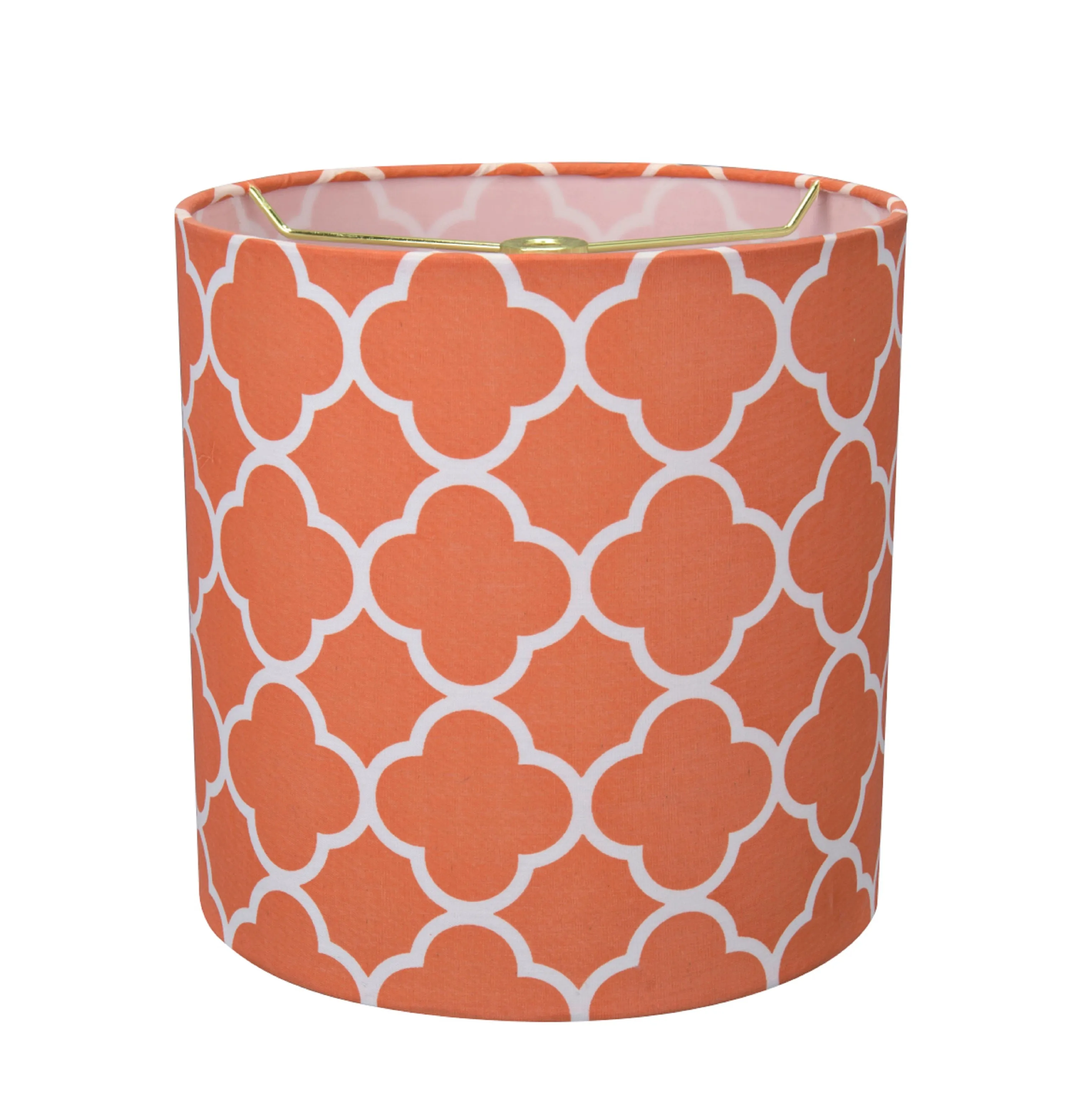 # 31225 Transitional Drum (Cylinder) Shaped Spider Construction Lamp Shade in Orange, 8" wide (8" x 8" x 8")