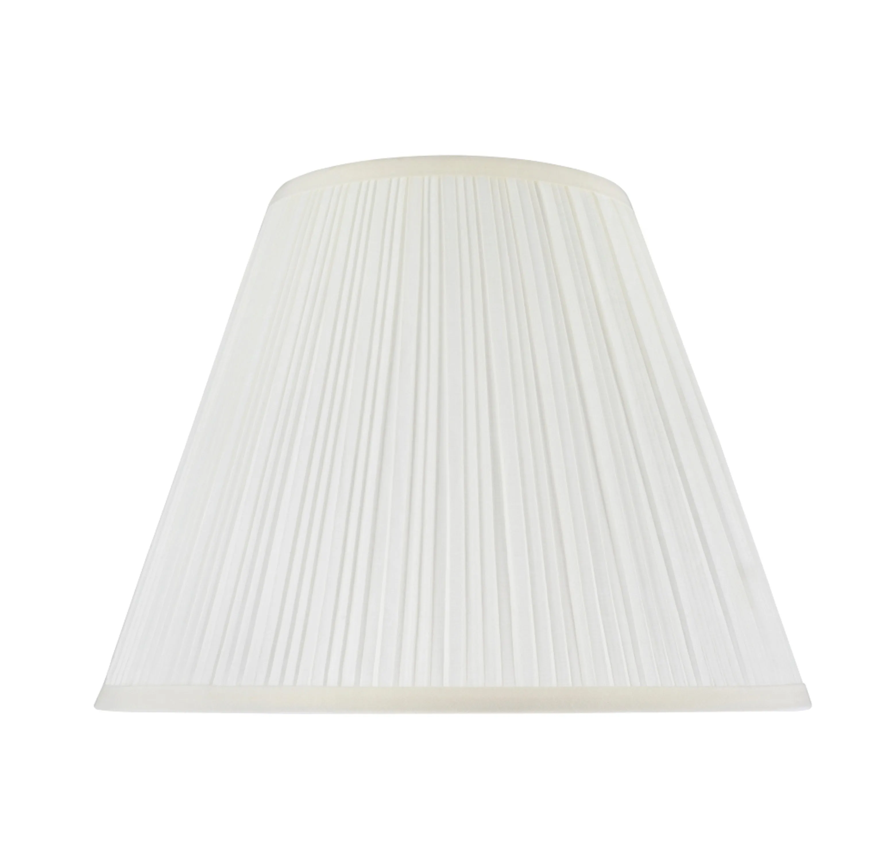 # 33026 Transitional Pleated Empire Shape Spider Construction Lamp Shade in Off-White Cotton Fabric, 14" wide (7" x 14" x 11")