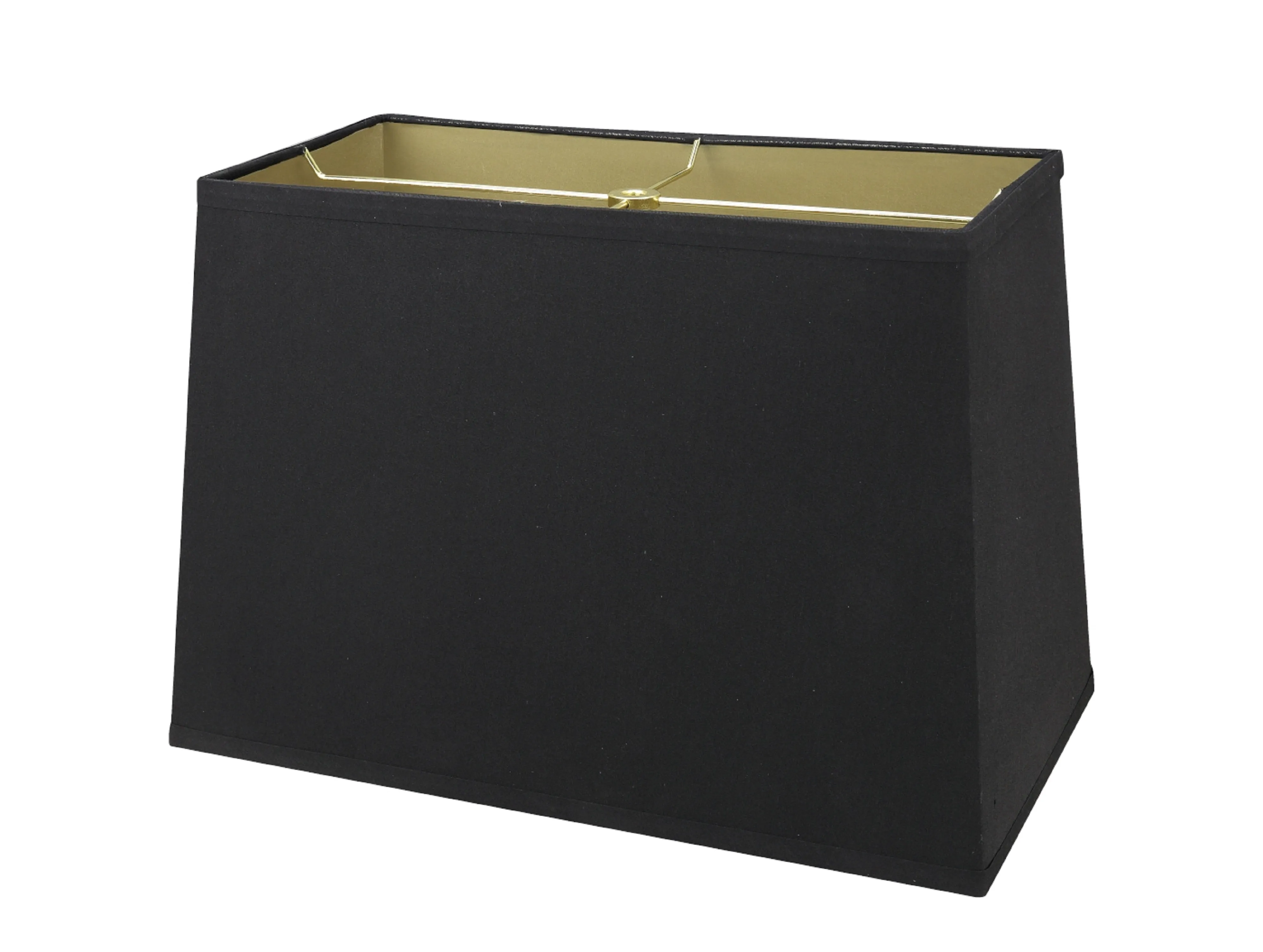 # 36061 Transitional Rectangular Hardback Shaped Spider Construction Lamp Shade in Black, 9'   16" wide (7"   14" x 9'   16" x 11")