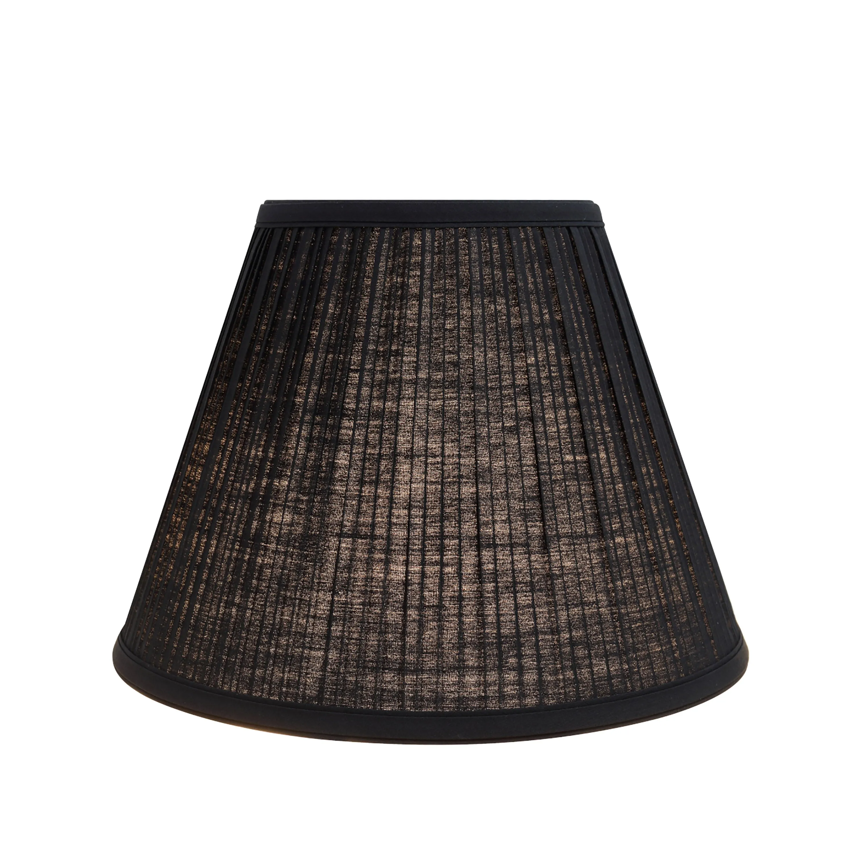 # 59127 Transitional Pleated Empire Shape UNO Construction Lamp Shade in Black, 12" wide (6" x 12" x 9")