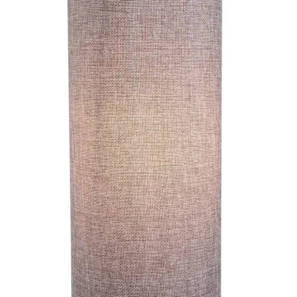 120H Cm Wooden Base Floor Lamp W/Linen Fabric - Grey