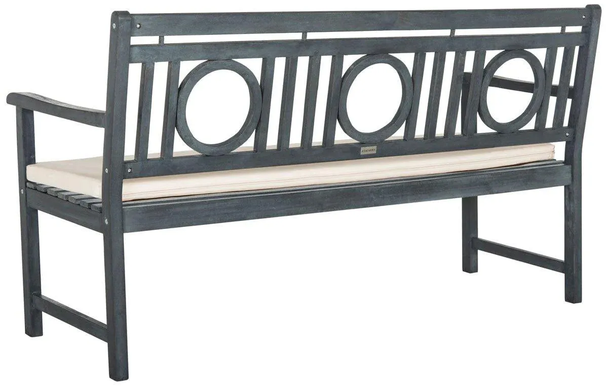 3 Seat Circle Motif Bench in Ash Grey Finish