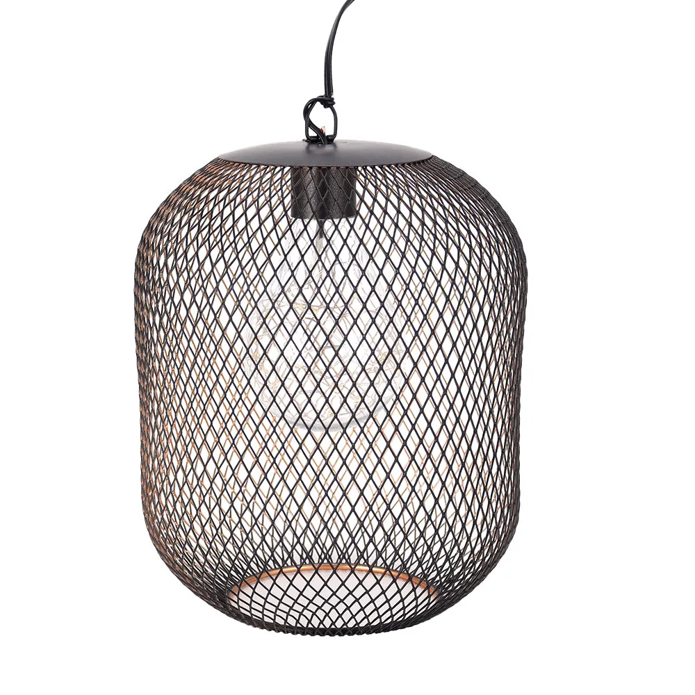 8.5'' High Battery Operated Hanging Lamp Mesh Lanterns with Lights Bulb