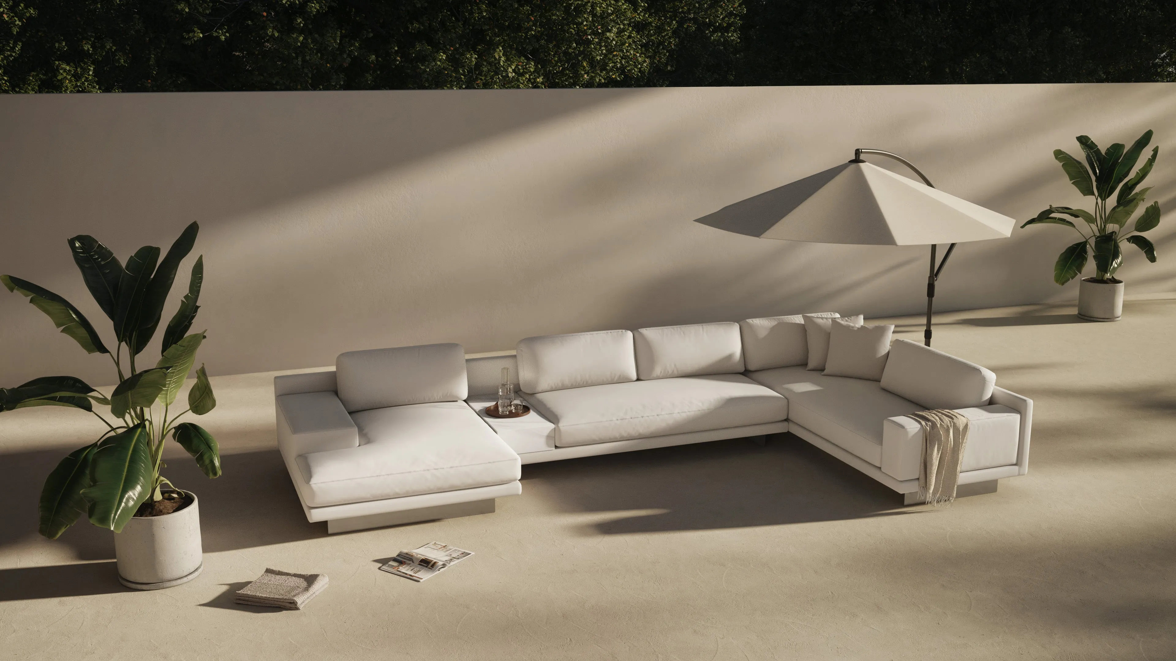 Alessio - Alessio Outdoor Module, Armless Two Seater, Left, Shell Performance Weave