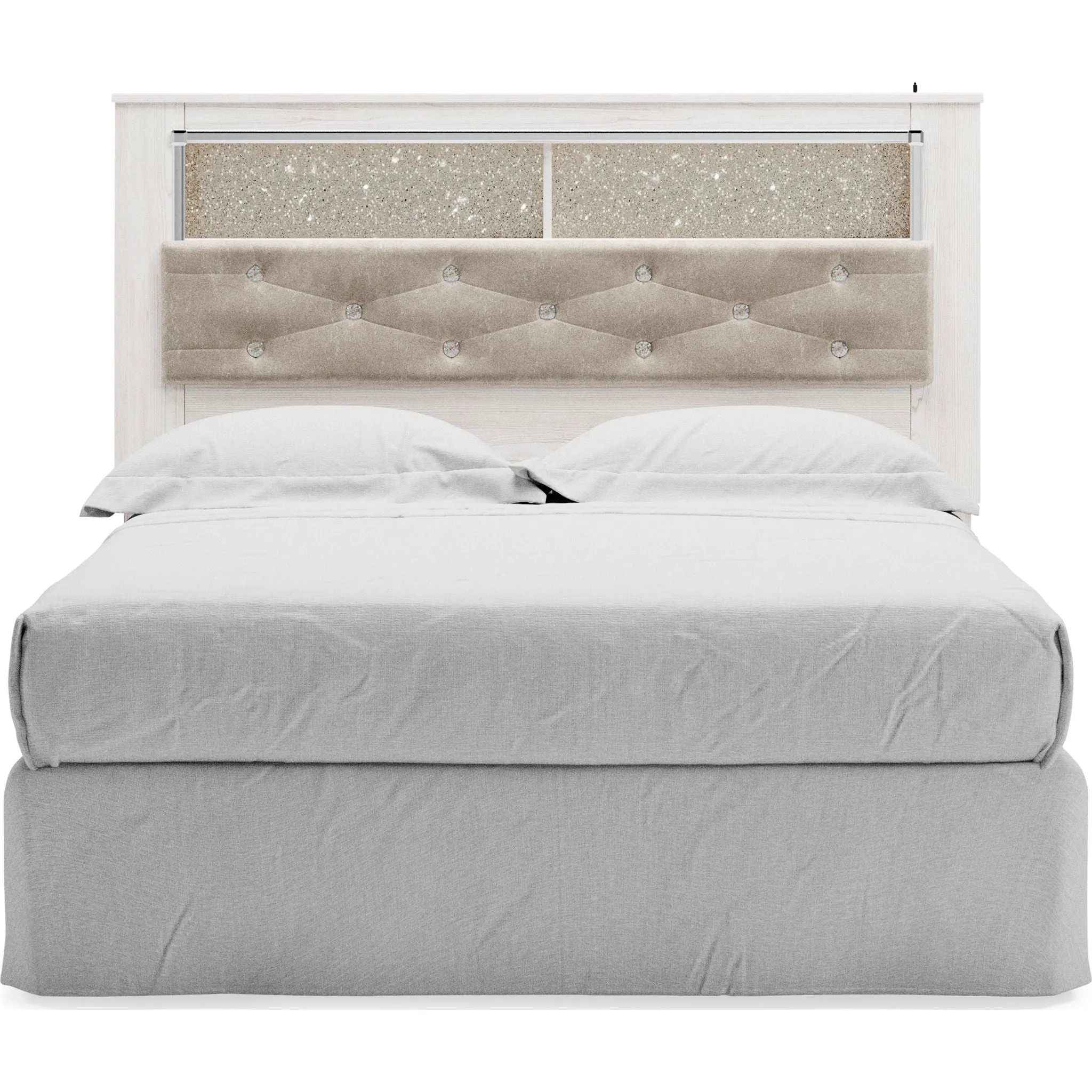 Altyra Queen Bookcase Headboard - White