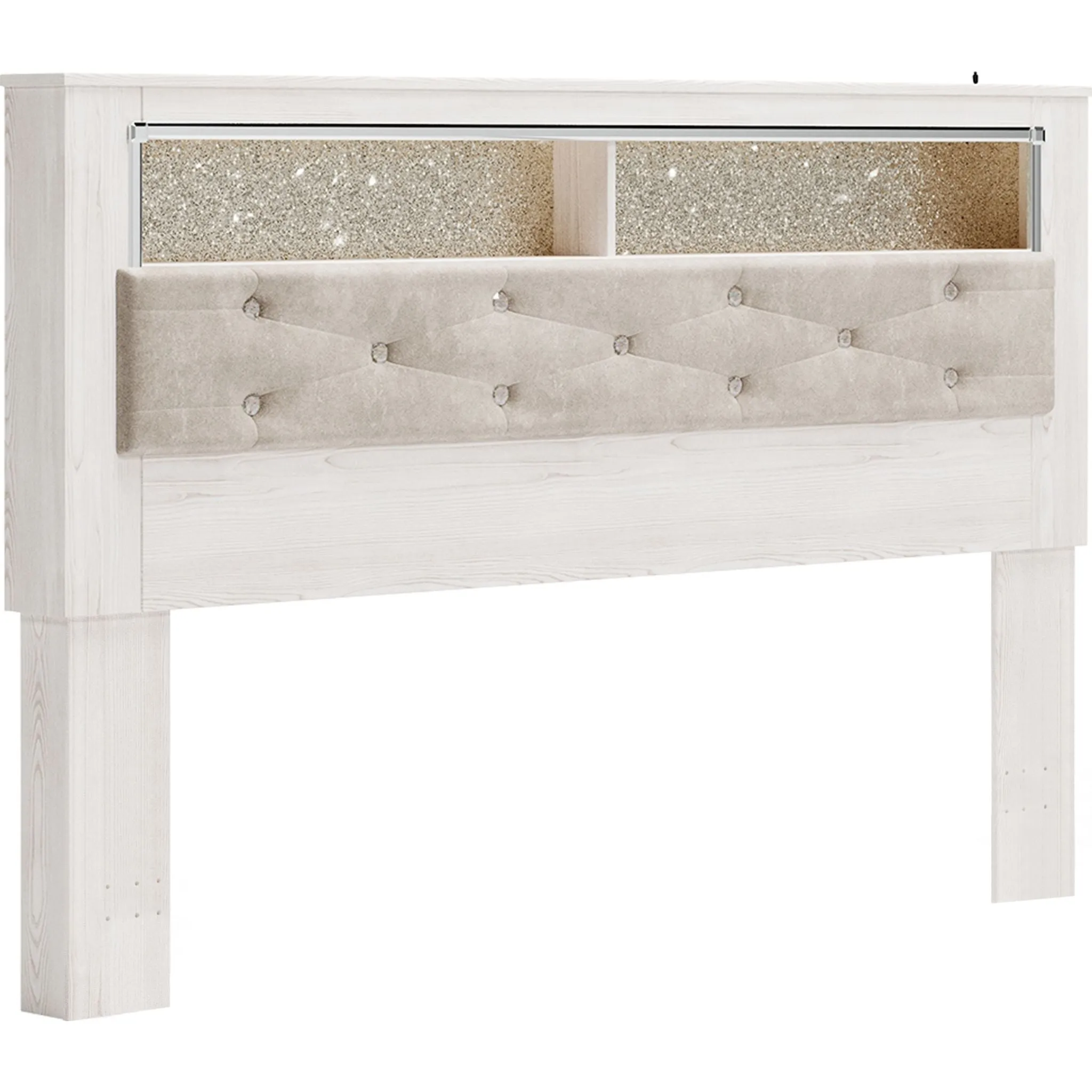 Altyra Queen Bookcase Headboard - White