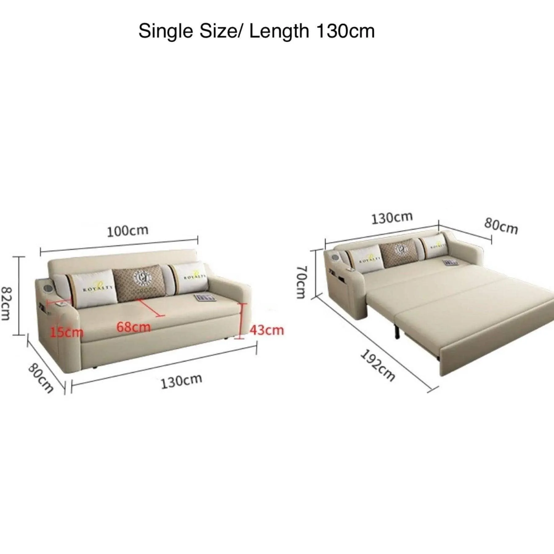 Andy Extendable Storage Sofa Bed