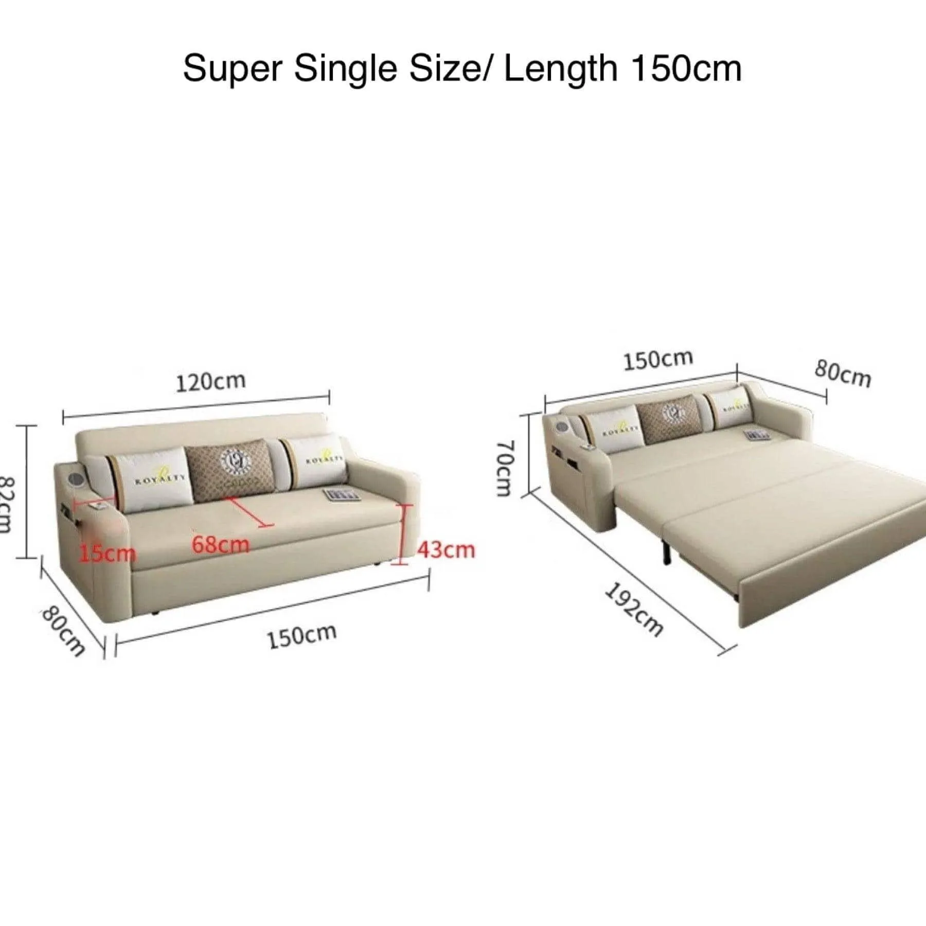 Andy Extendable Storage Sofa Bed