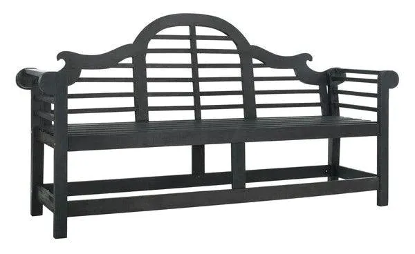 Arched Garden Bench in Dark Slate Grey Finish