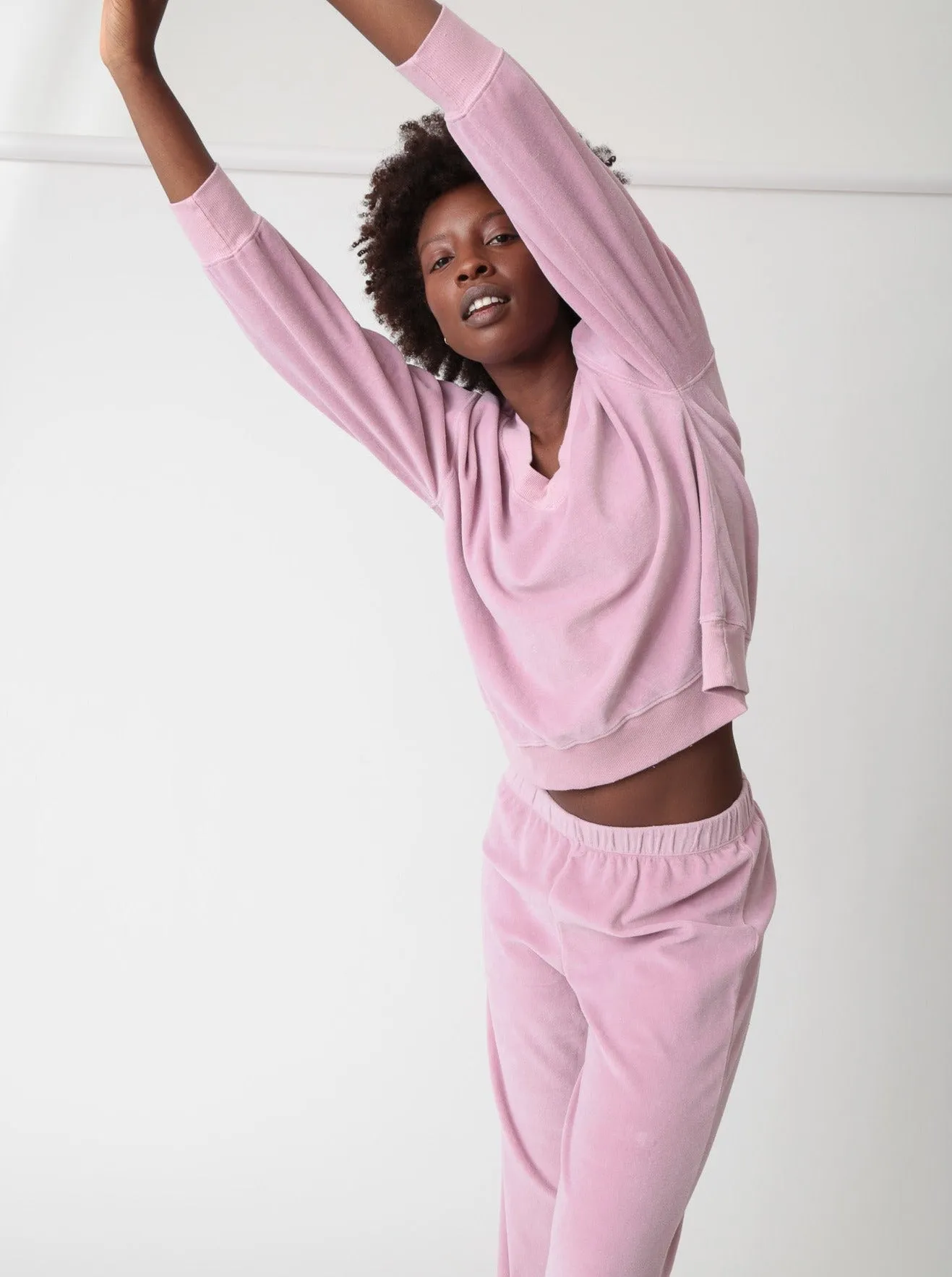 Ava Velour Sweatshirt - Mauve