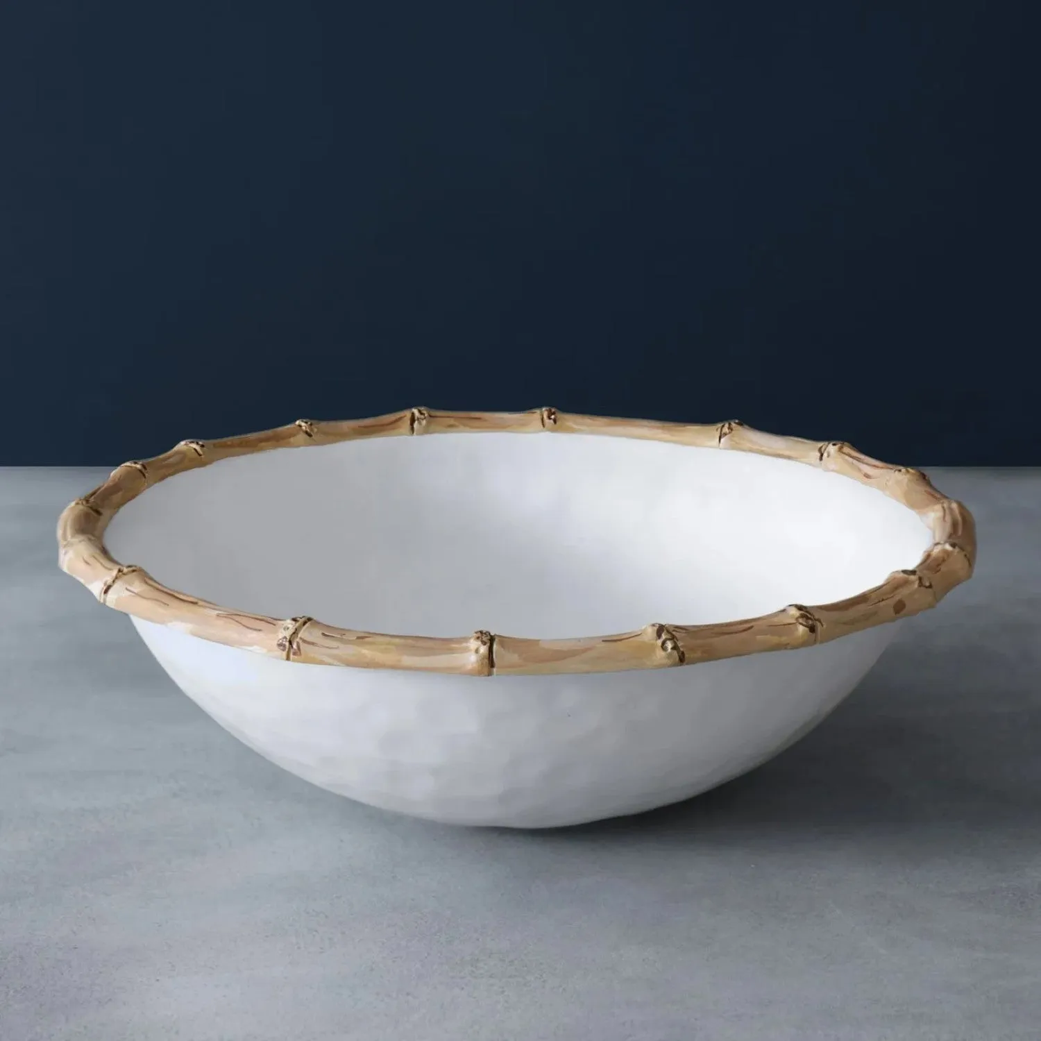 Beatriz Ball Vida Bamboo Large Salad Bowl  - White/Natural