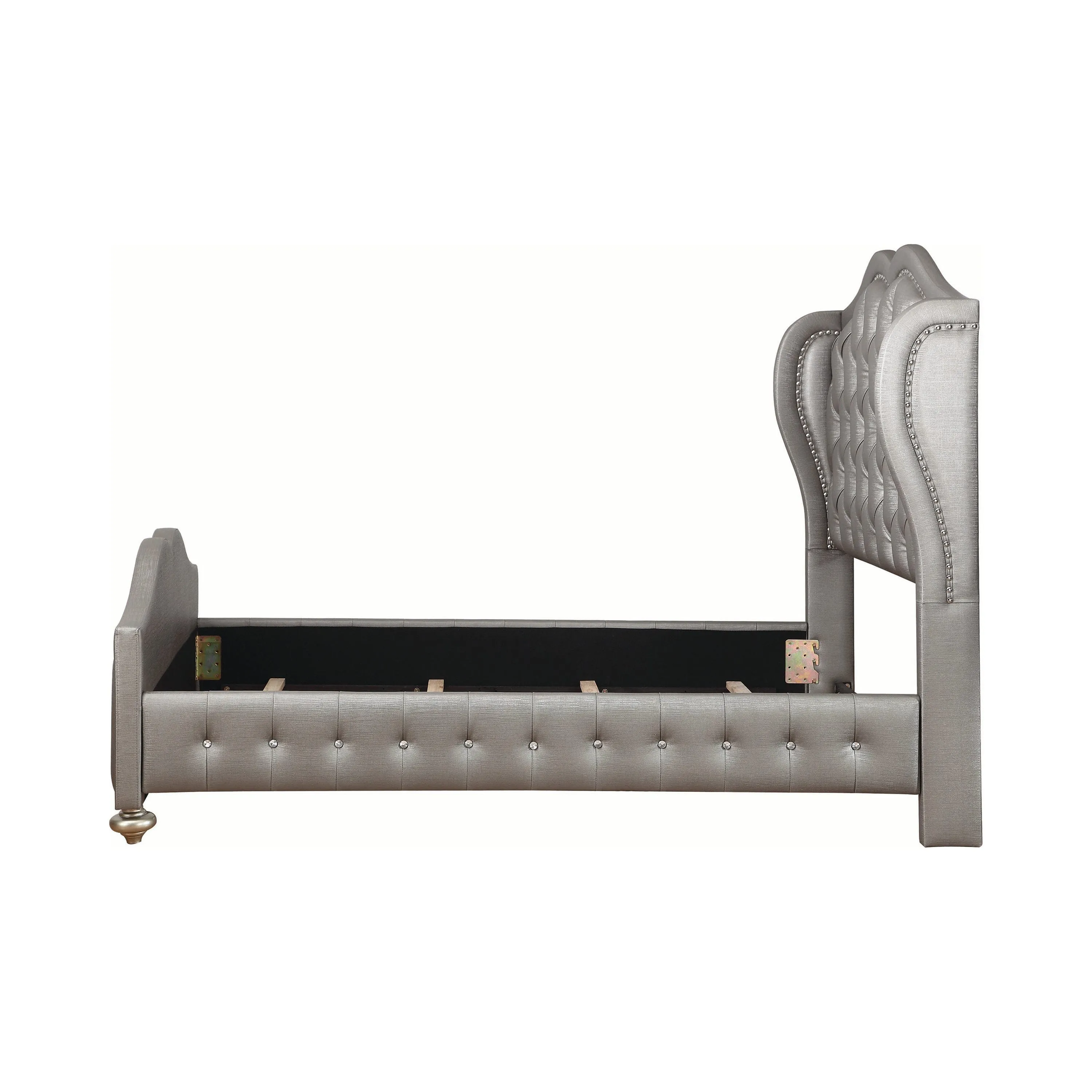 Belmont Tufted Upholstered Eastern King Bed Metallic - 300824KE