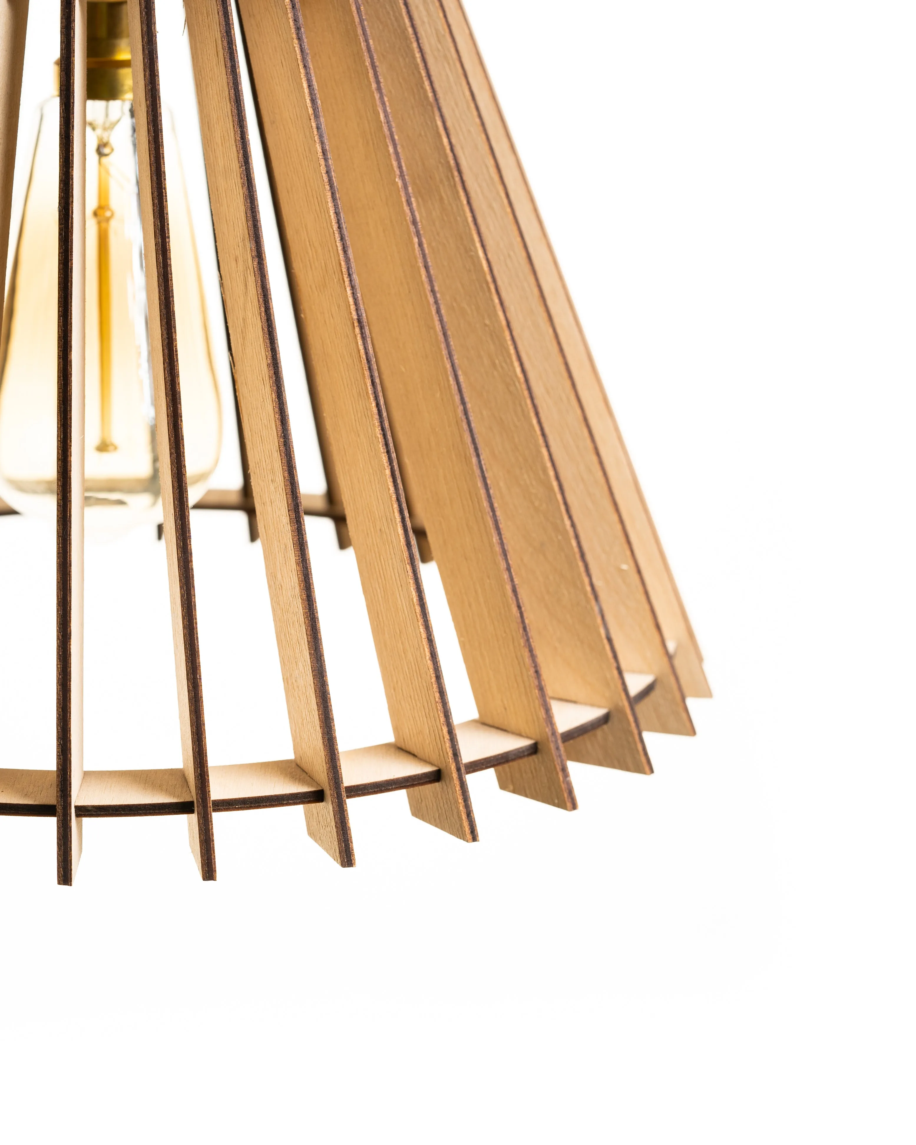 Benzor Birch Wood  Shade Pendent Lamp