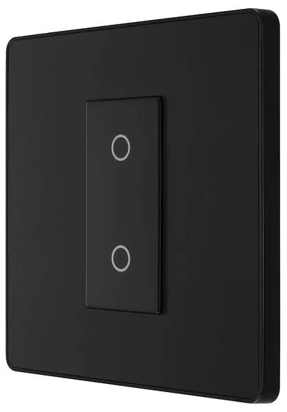 BG Evolve Matt Black Screwless Single Master Touch Dimmer Switch PCDMBTDM1B