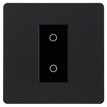 BG Evolve Matt Black Screwless Single Master Touch Dimmer Switch PCDMBTDM1B