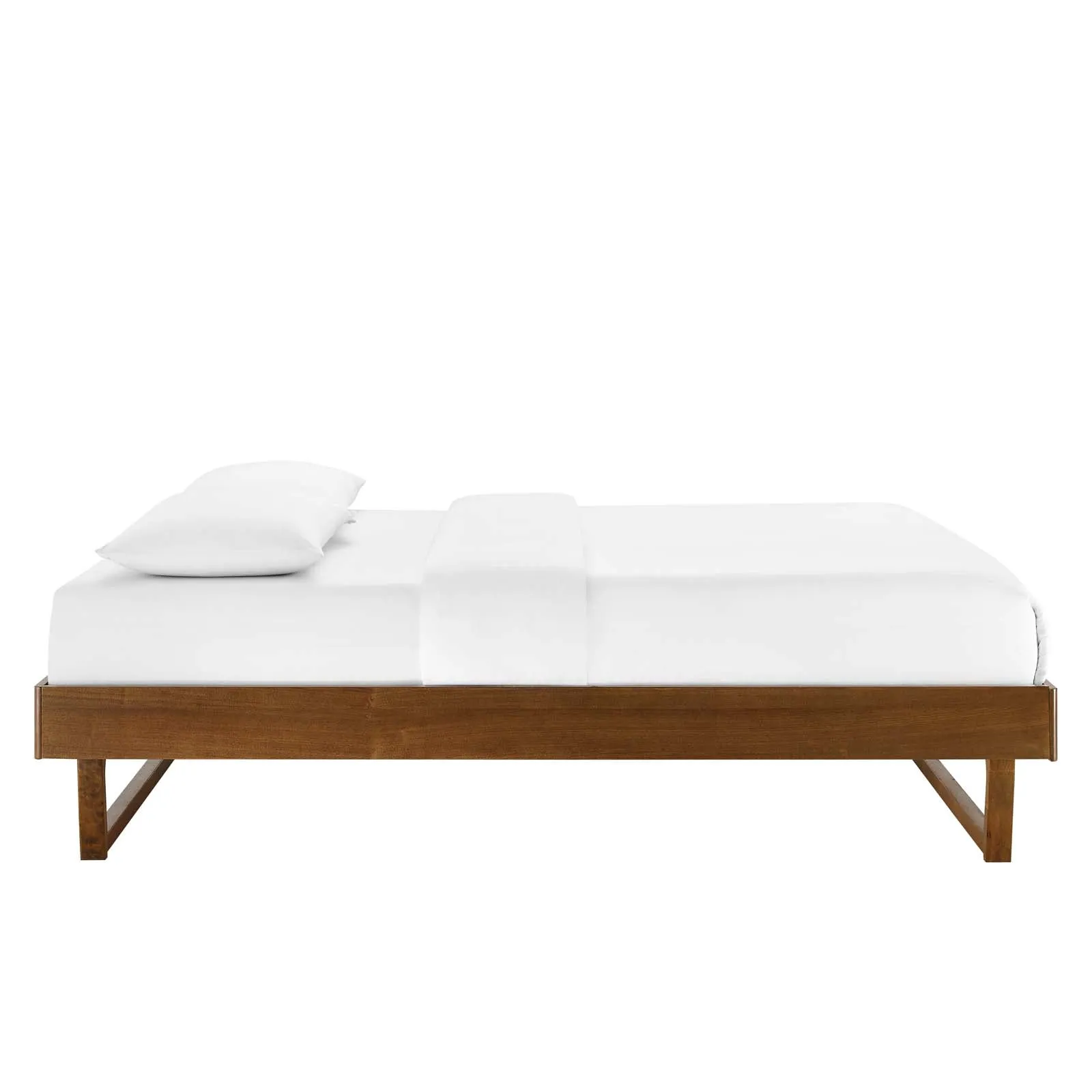 Billie King Wood Platform Bed Frame Walnut MOD-6215-WAL