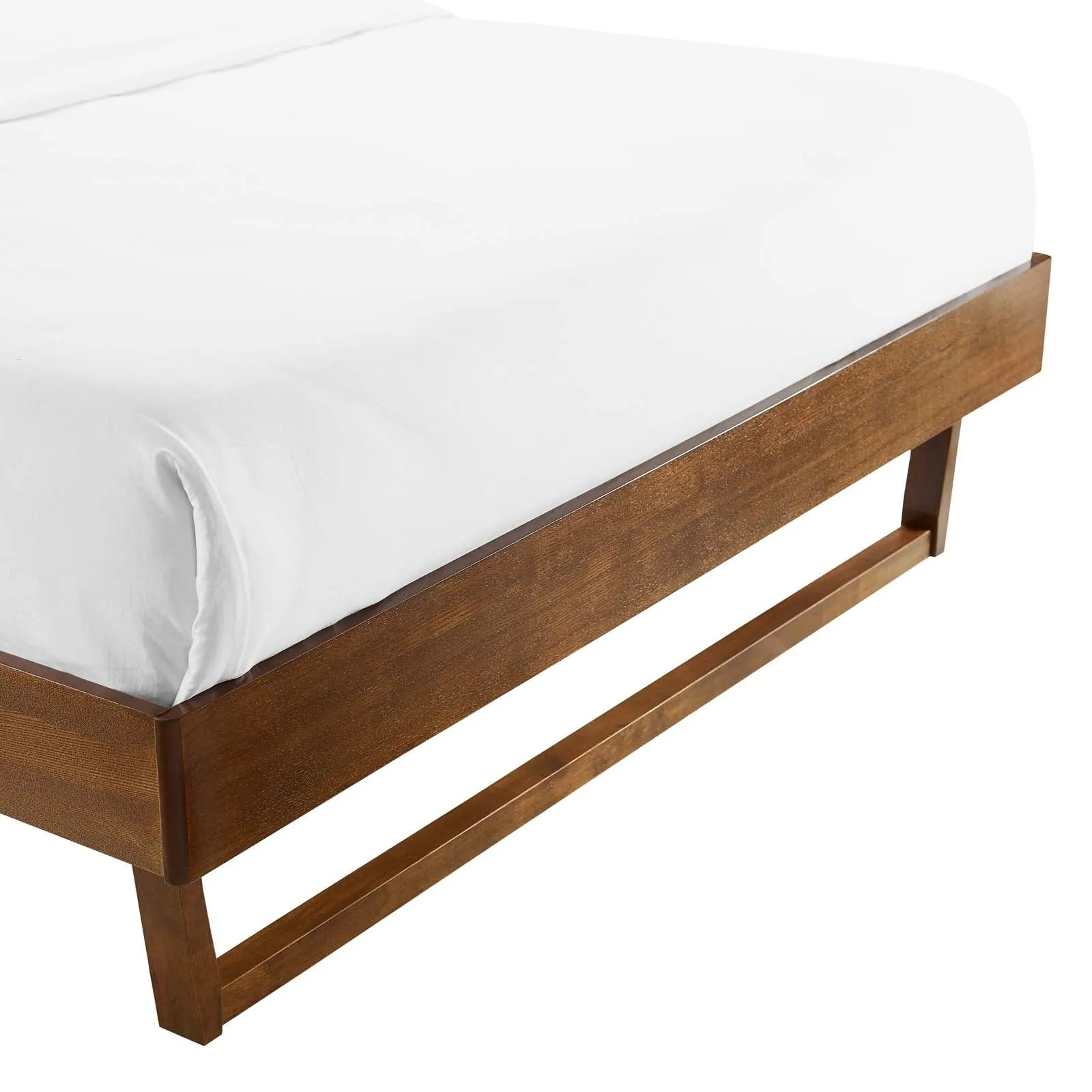 Billie King Wood Platform Bed Frame Walnut MOD-6215-WAL