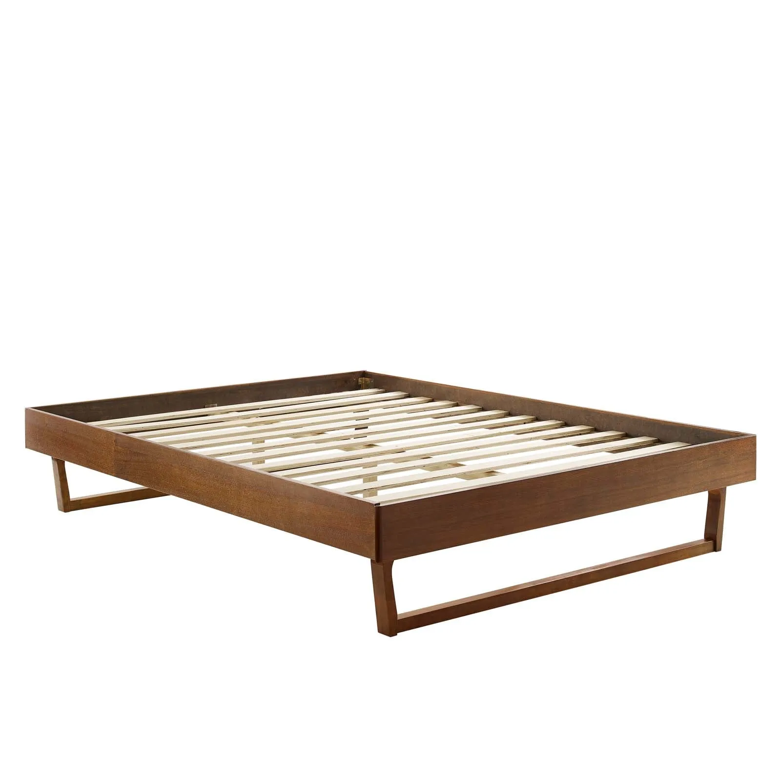 Billie King Wood Platform Bed Frame Walnut MOD-6215-WAL