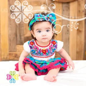 Blue Turquoise Primavera Girl Set - Mexican Children Outfit