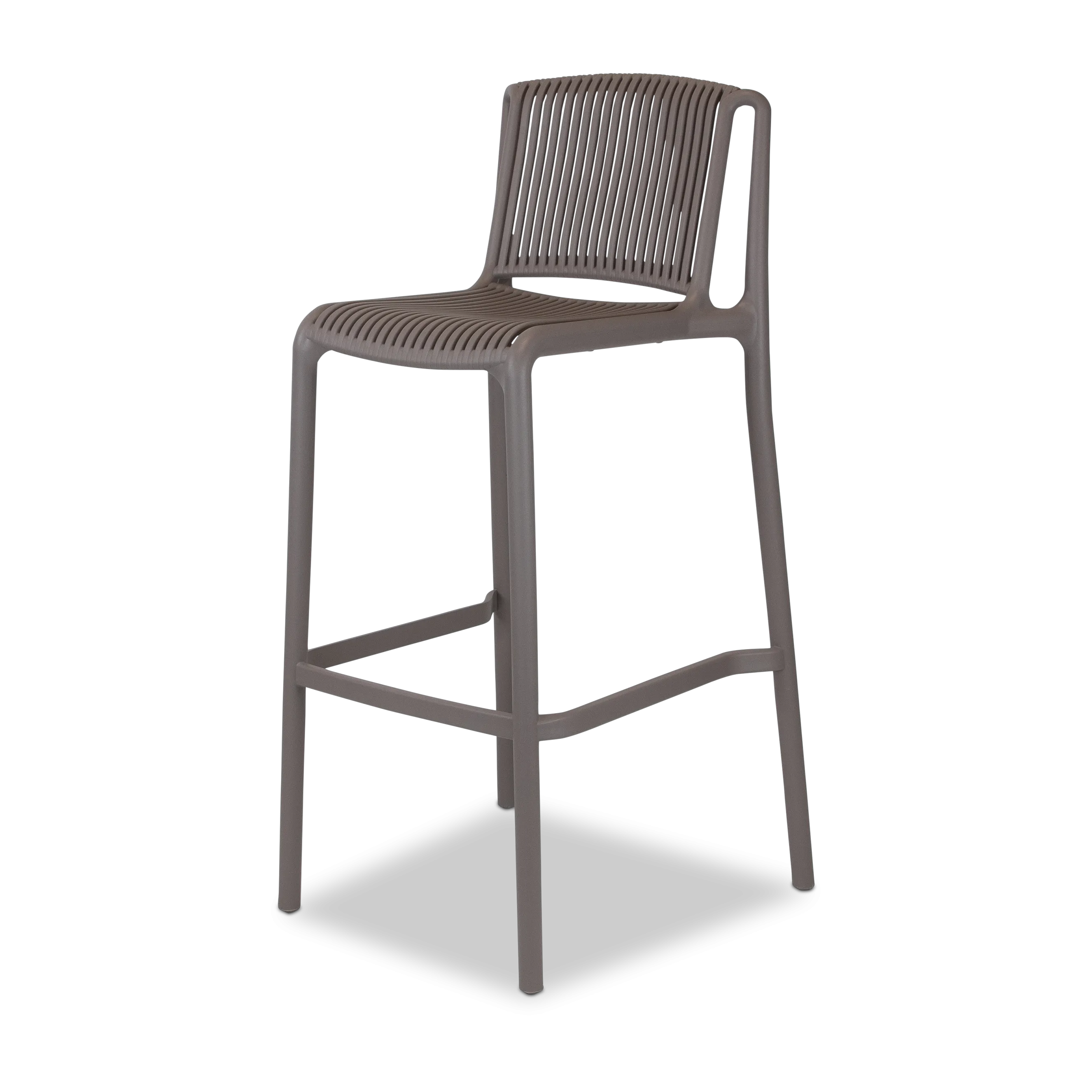 Cafe Collection Round 3pc Bar Suite in Gunmetal with UV Plastic Bar Stools (PP)