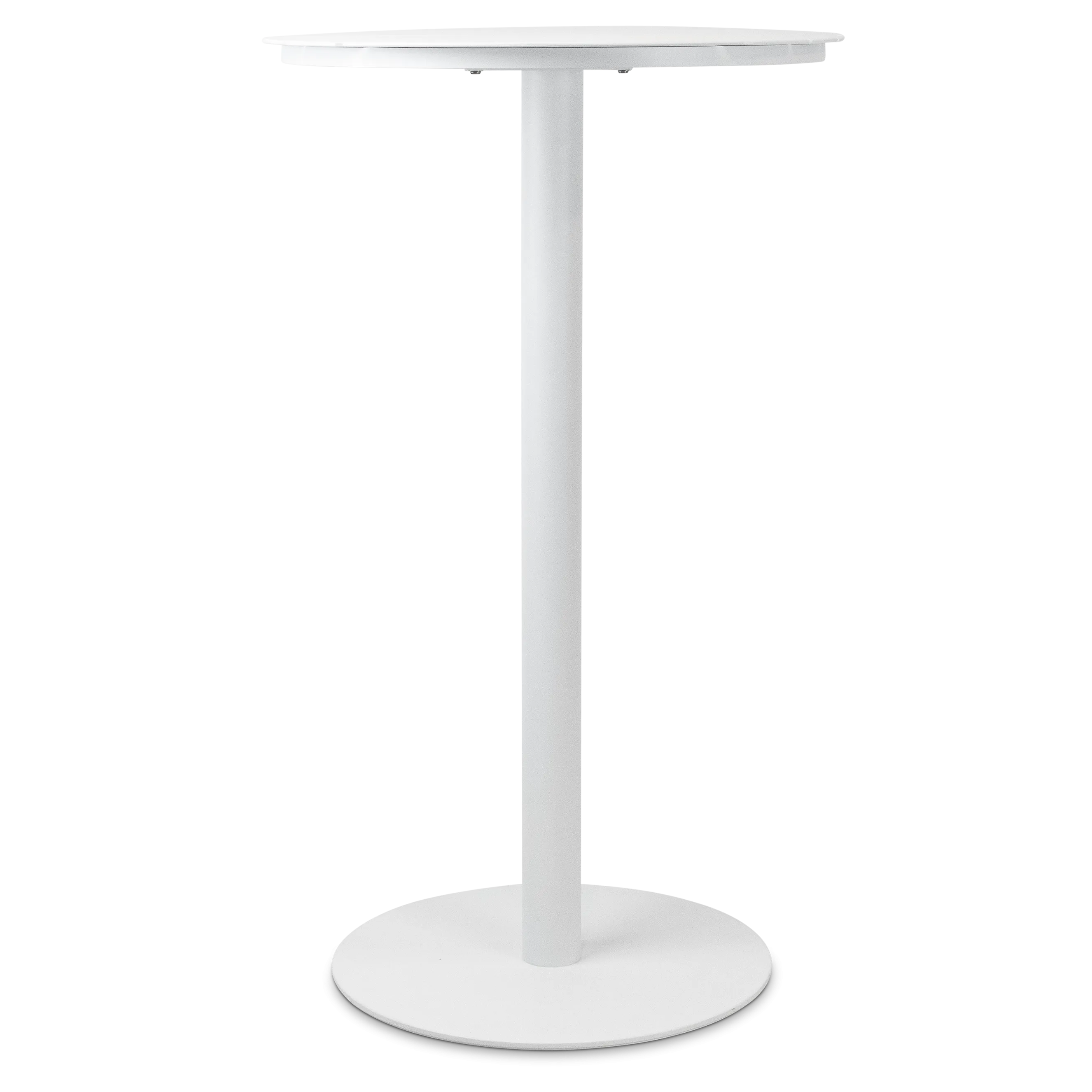 Cafe Collection Round 3pc Bar Suite in White with UV Plastic Bar Stools (PP)