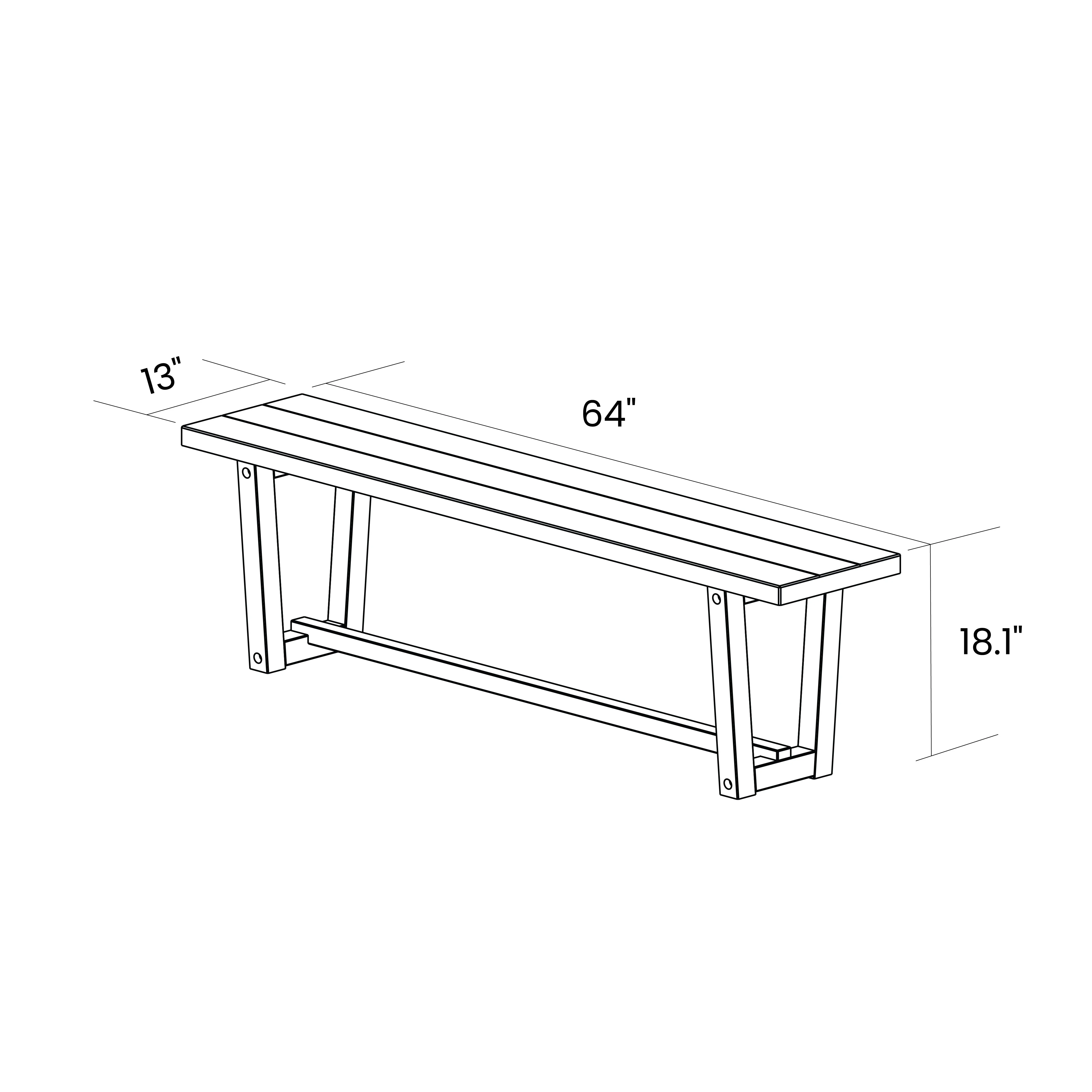 Cascais Solid Wood Bench