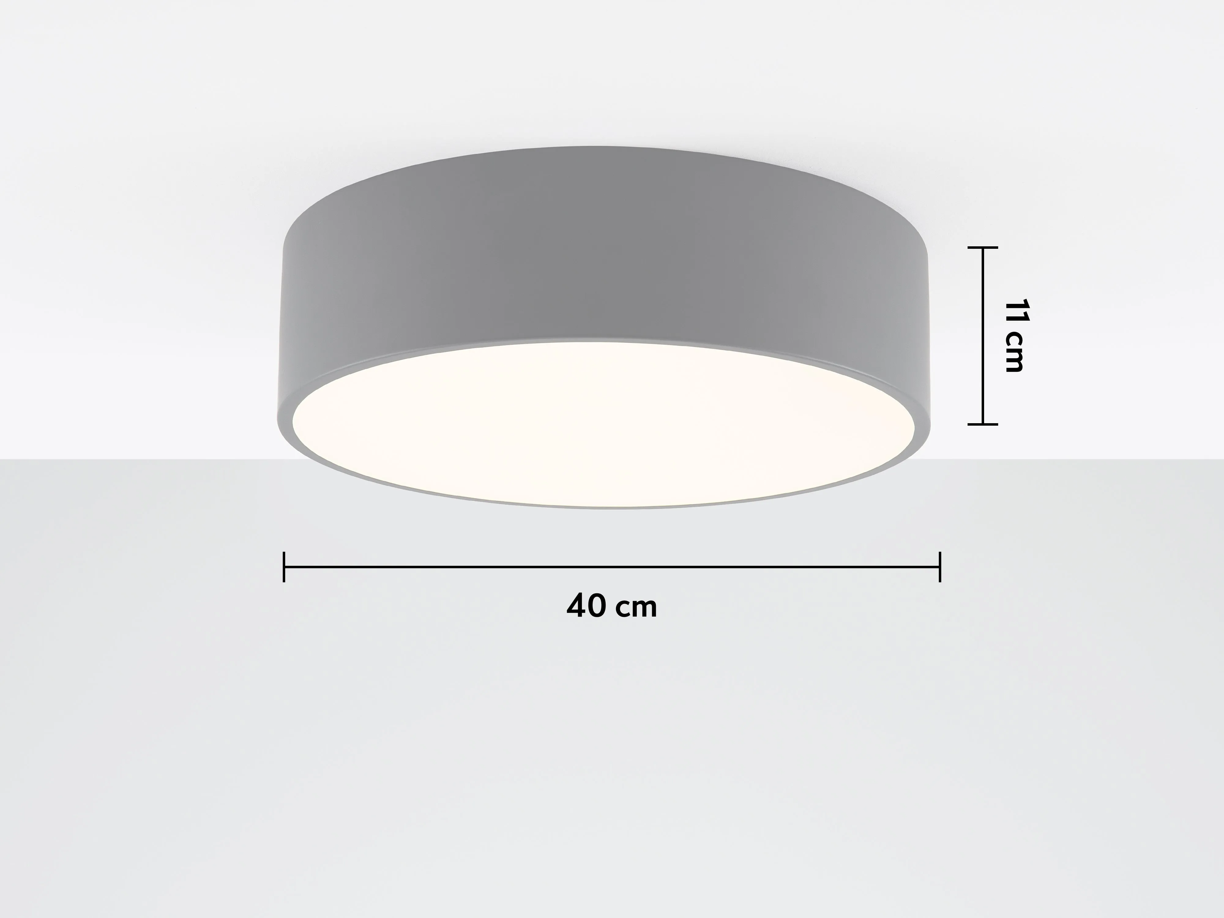 Charcoal grey diffuser flush ceiling light