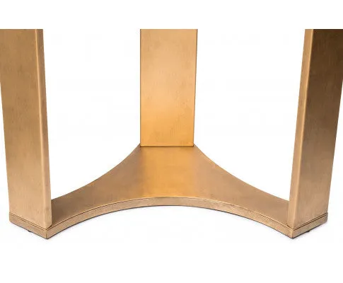 Contemporary Half Round Brass and Black Hallway Console Table