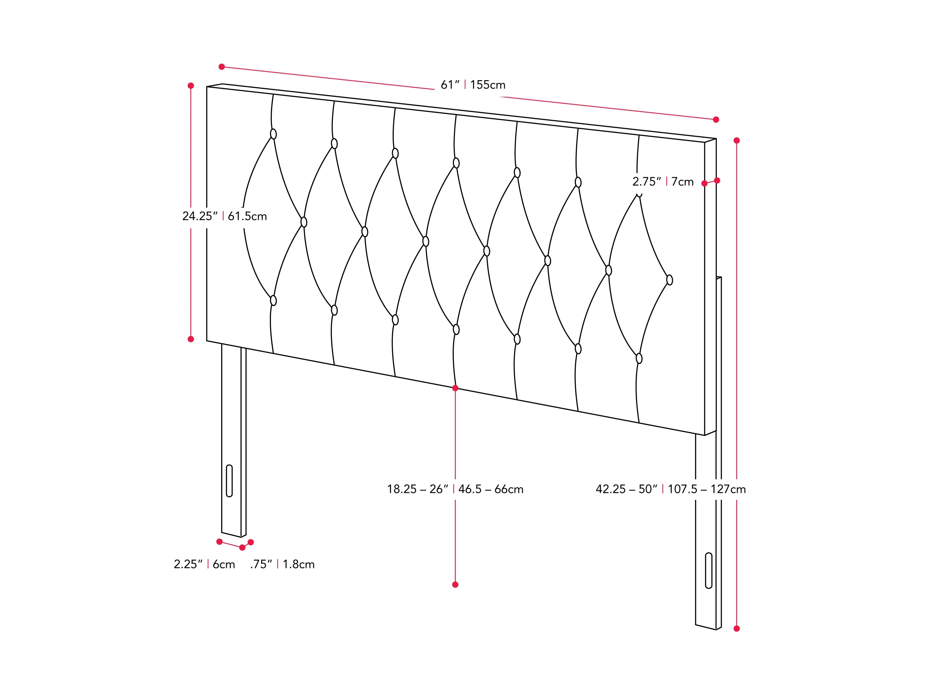 Dark Grey Velvet Queen Headboard