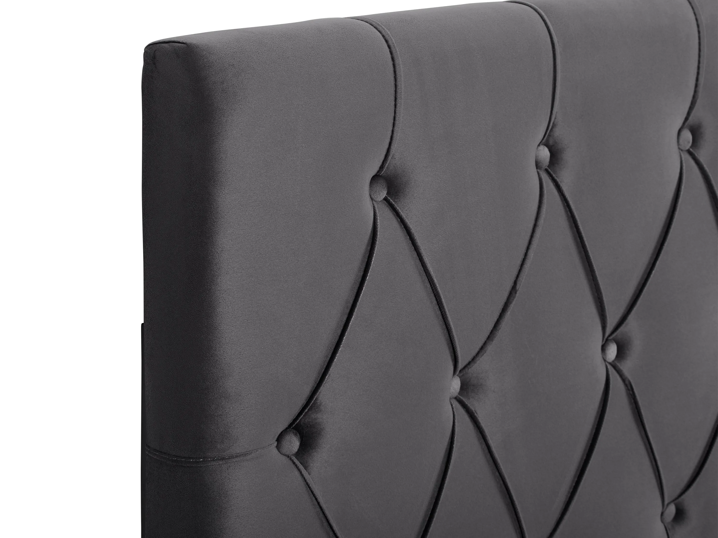 Dark Grey Velvet Queen Headboard