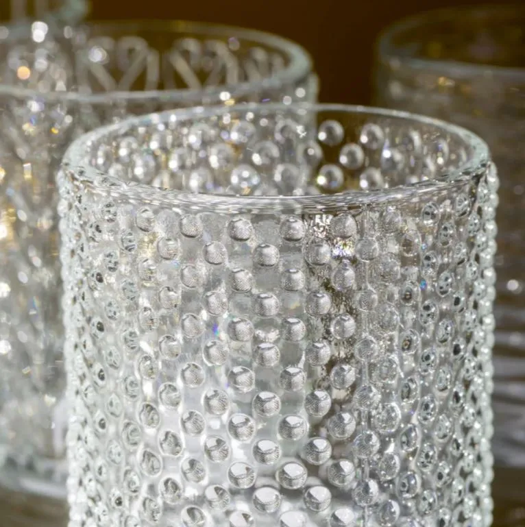 Decorative Glass Tealight Holders - Set of Four