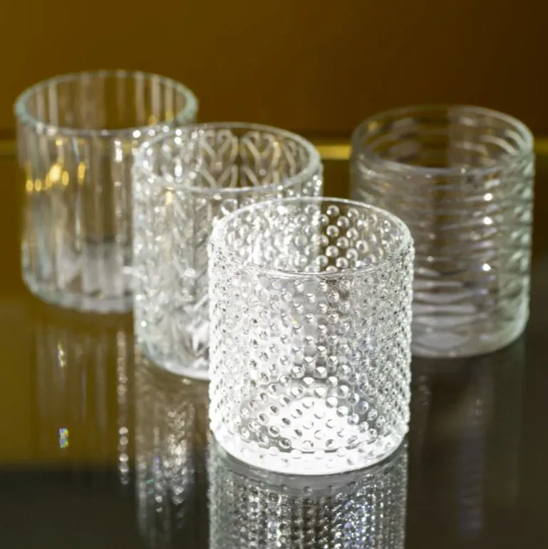 Decorative Glass Tealight Holders - Set of Four