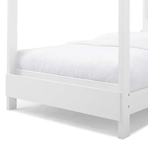 Delta Children Poppy House Wood Twin Bed, Platform Bed - No Box Spring Needed, Bianca White