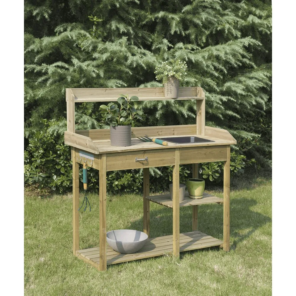 Deluxe Potting Bench Natural Fir