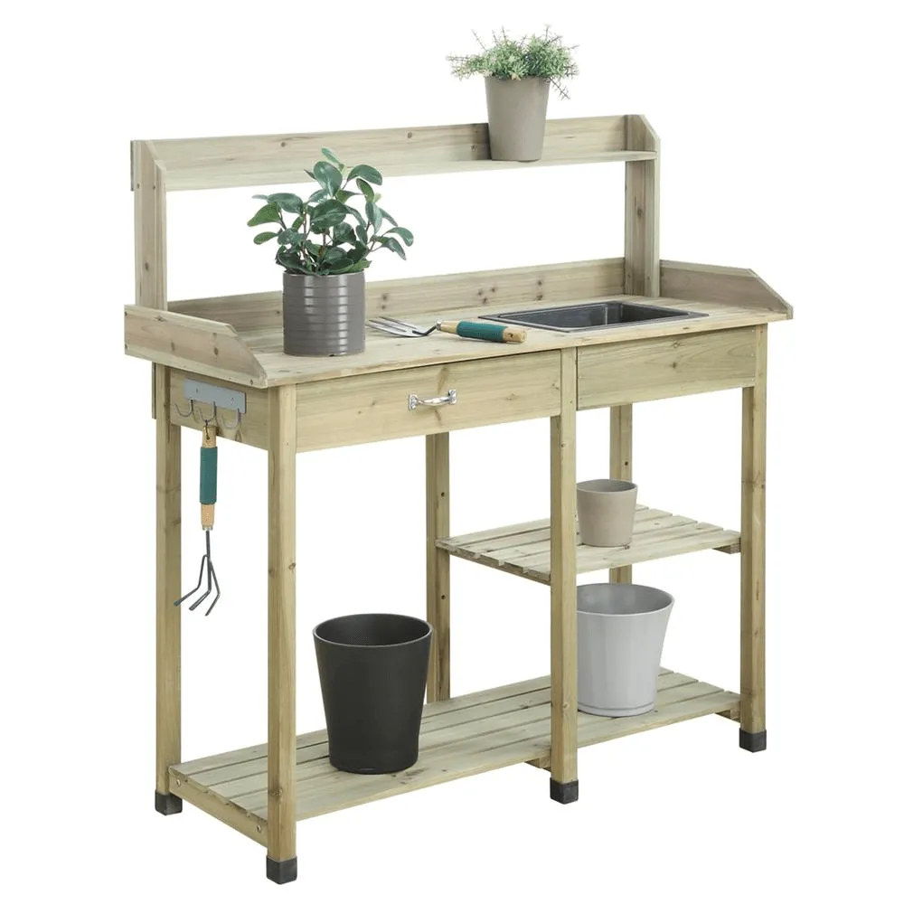 Deluxe Potting Bench Natural Fir