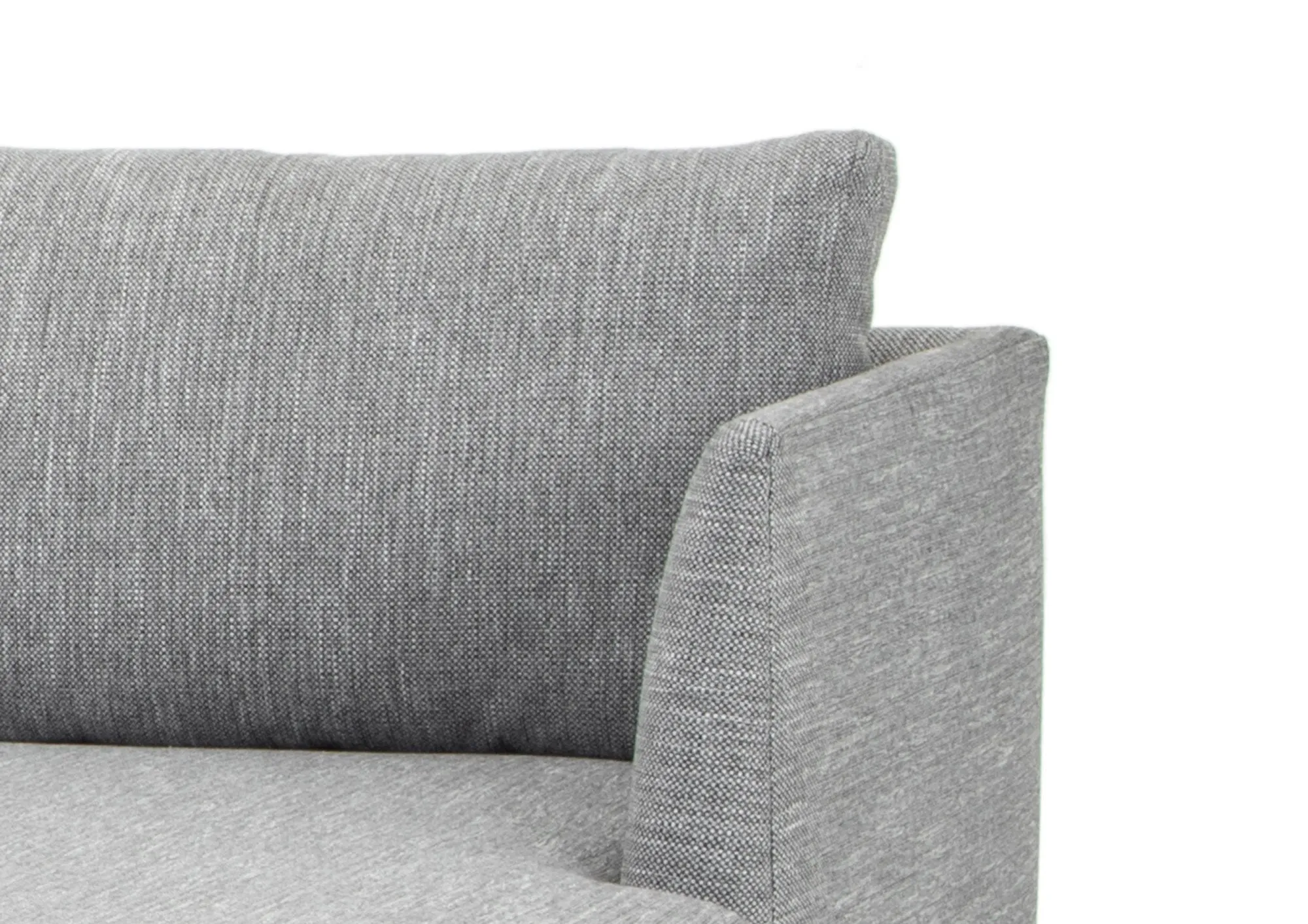 Denmark 3 Seater Right Chaise Fabric Sofa - Graphite Grey with Natural Legs