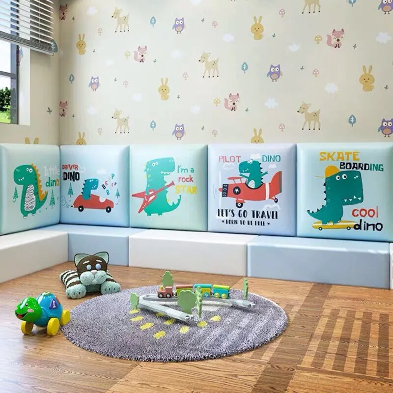 Dinosaur Bed Headboard Wall Sticker for Kids Room