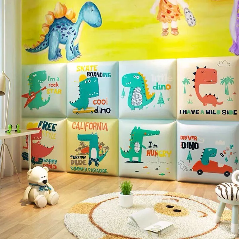 Dinosaur Bed Headboard Wall Sticker for Kids Room