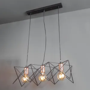 Elda Black 3 Light Bar Pendant