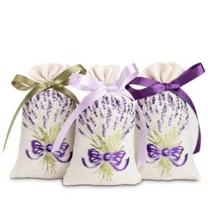 Embroidered Lavender Sachets - Set Of 3