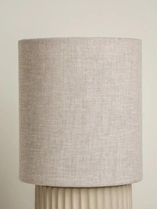 Enza - warm white ribbed concrete table lamp