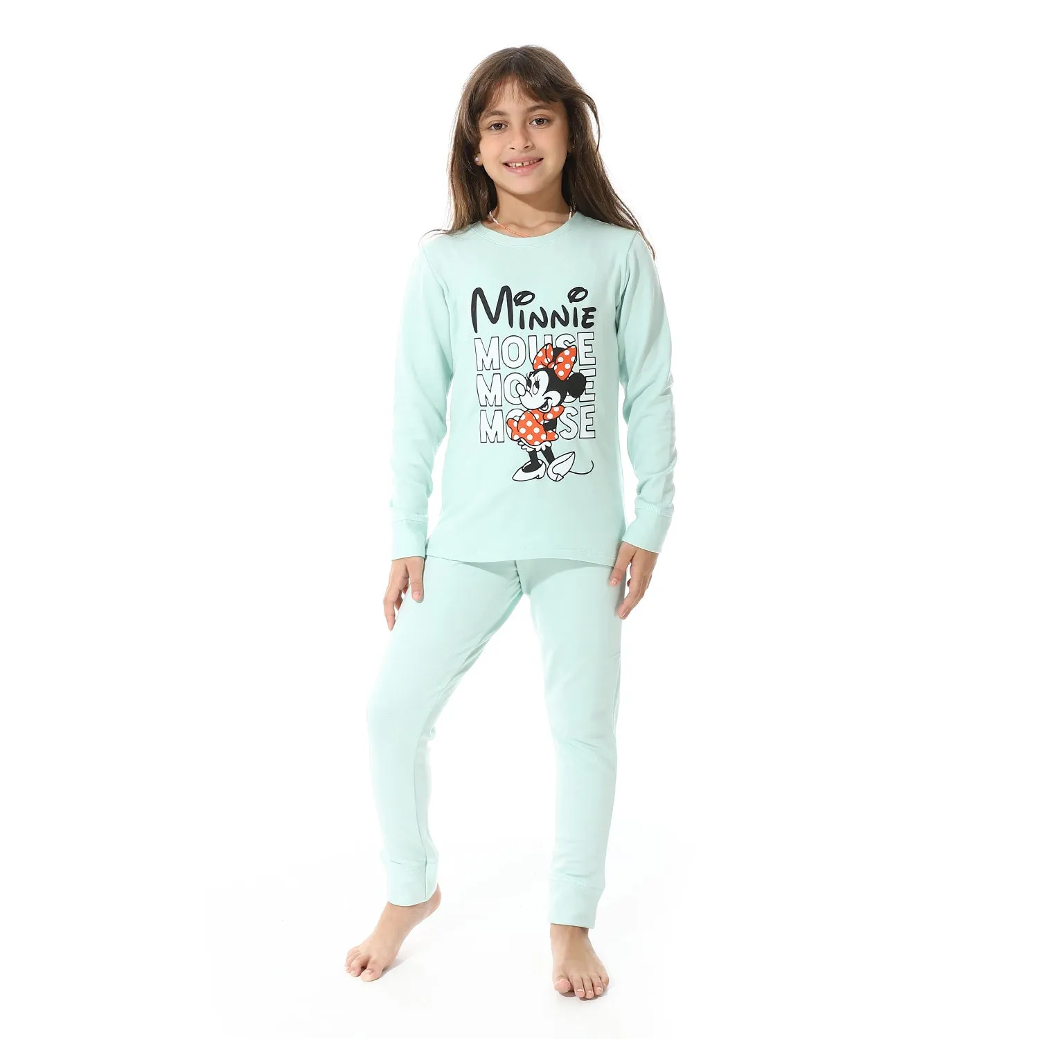 Girls Thermal Set With Printed - Light Green