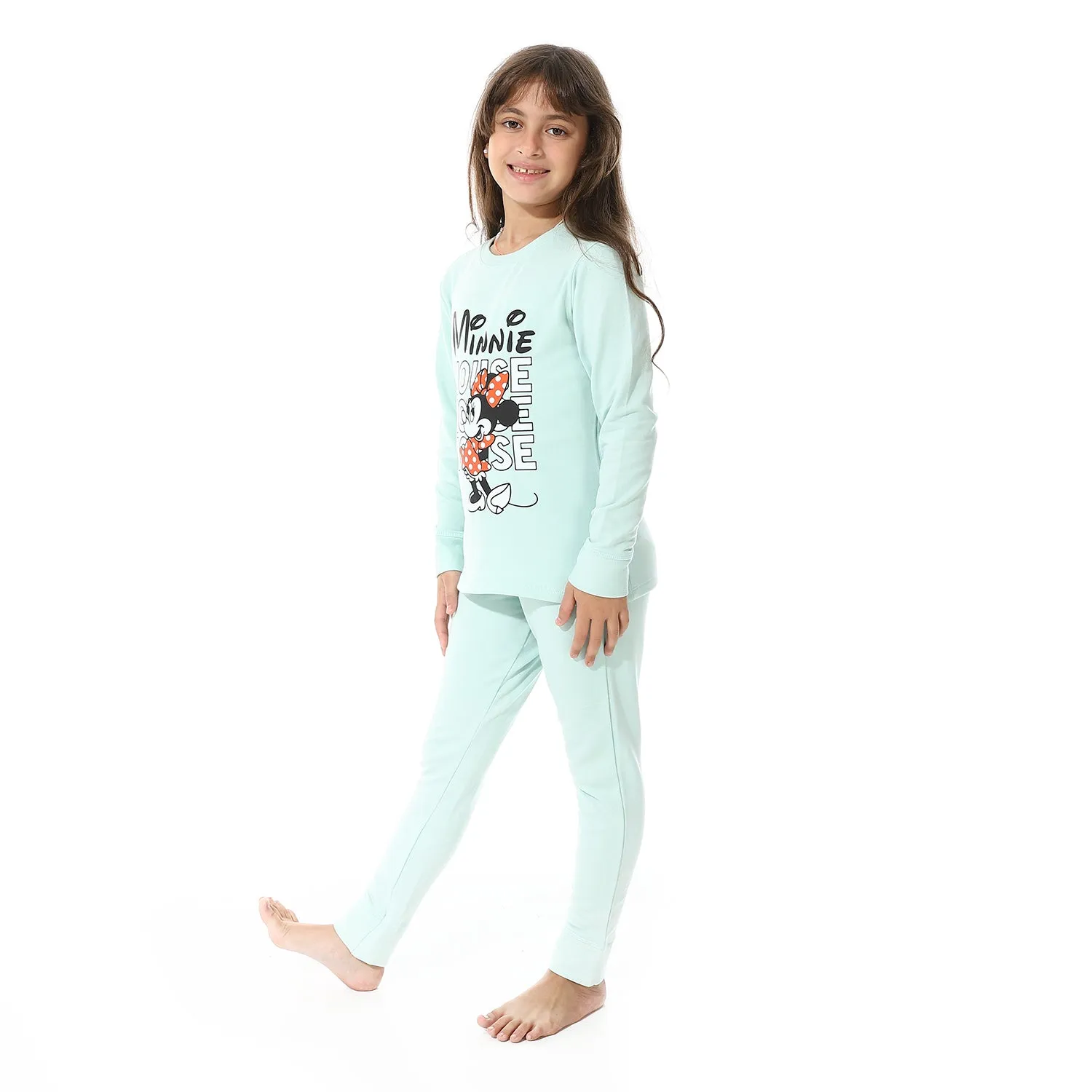 Girls Thermal Set With Printed - Light Green