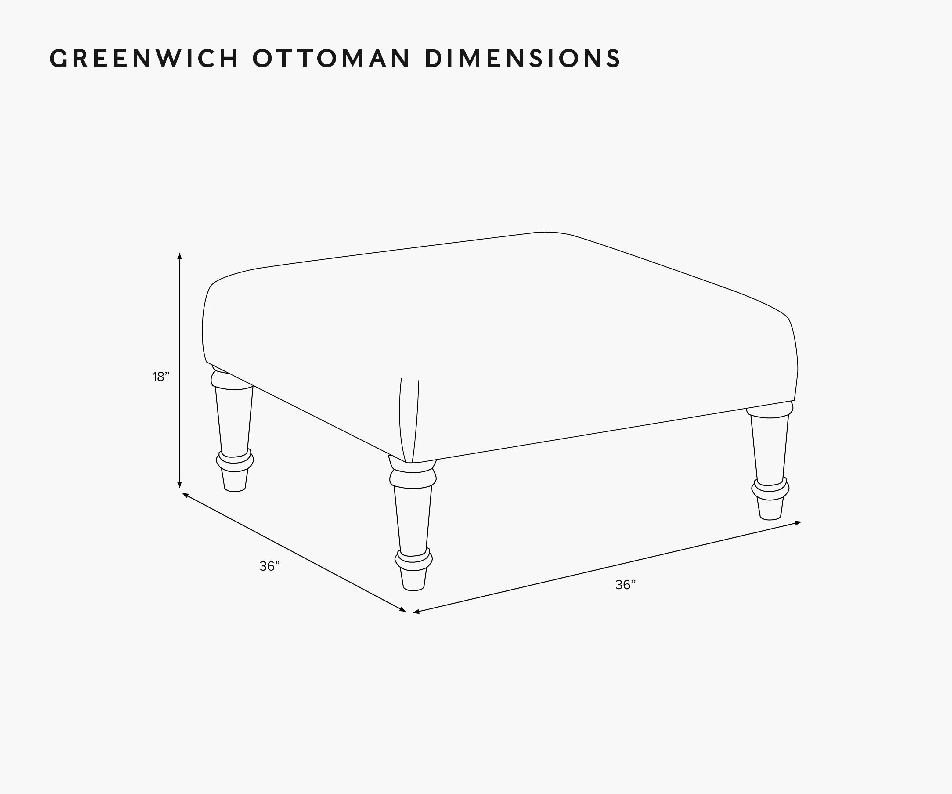 Greenwich Ottoman - Garden Party Blue