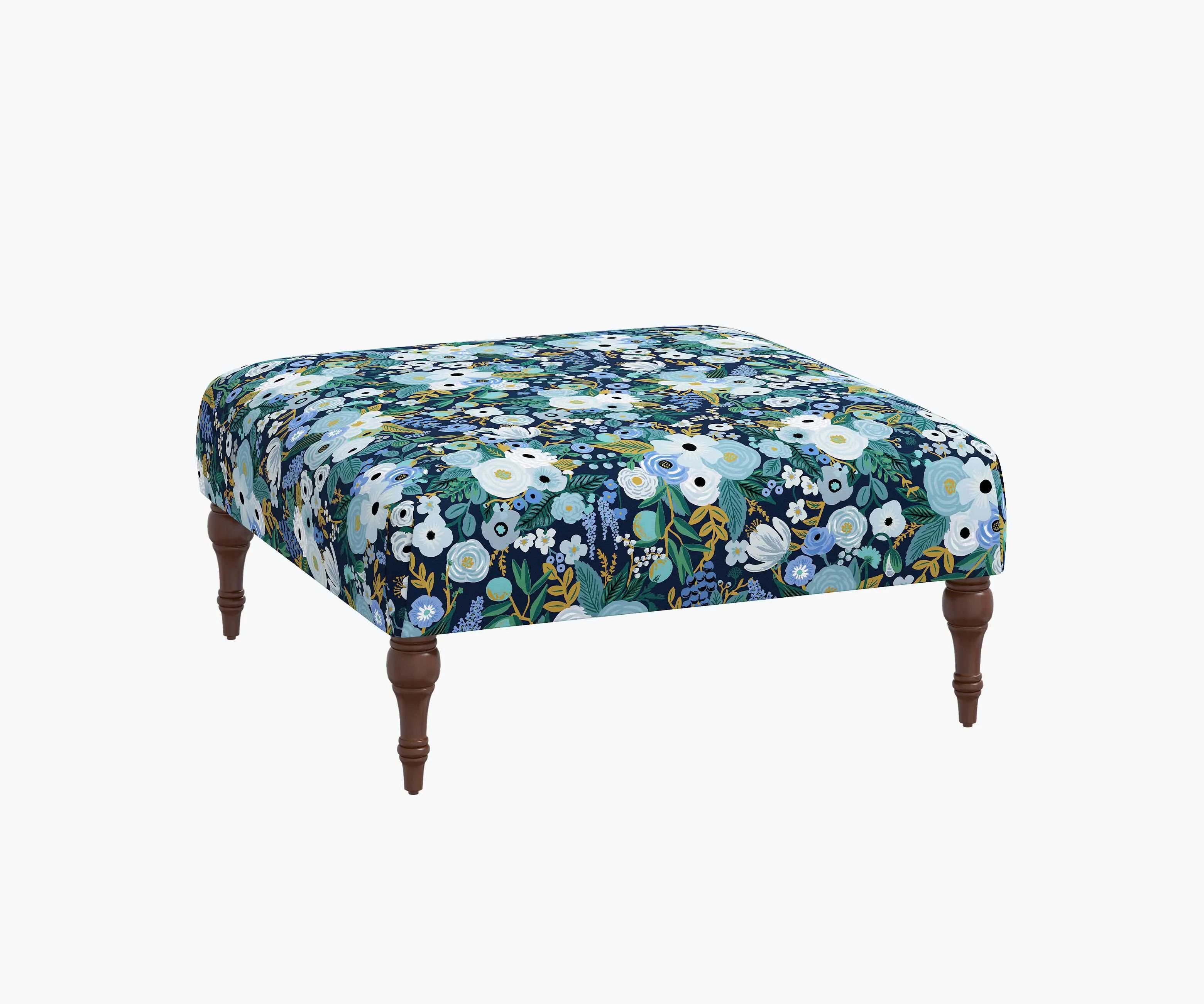 Greenwich Ottoman - Garden Party Blue