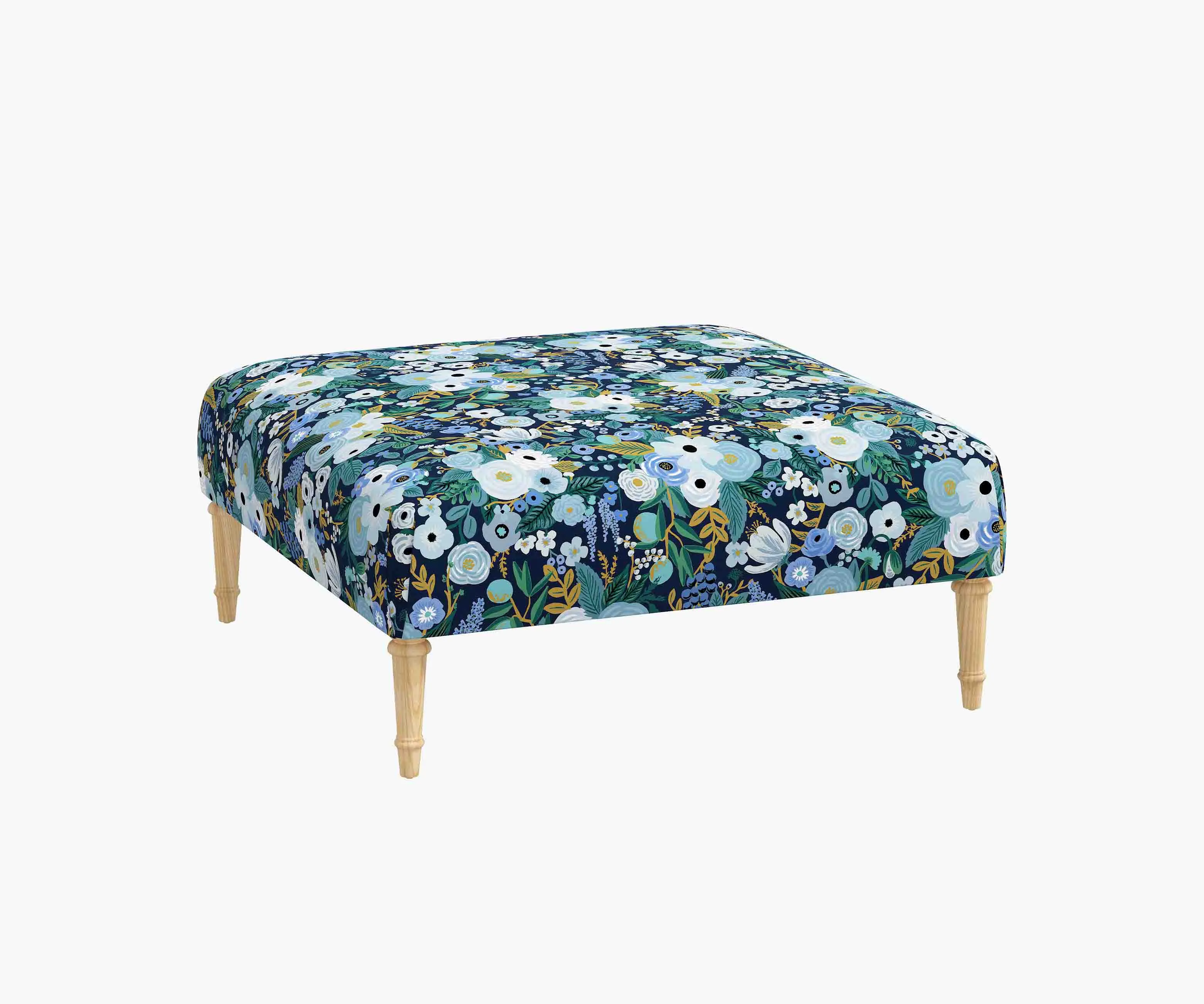 Greenwich Ottoman - Garden Party Blue