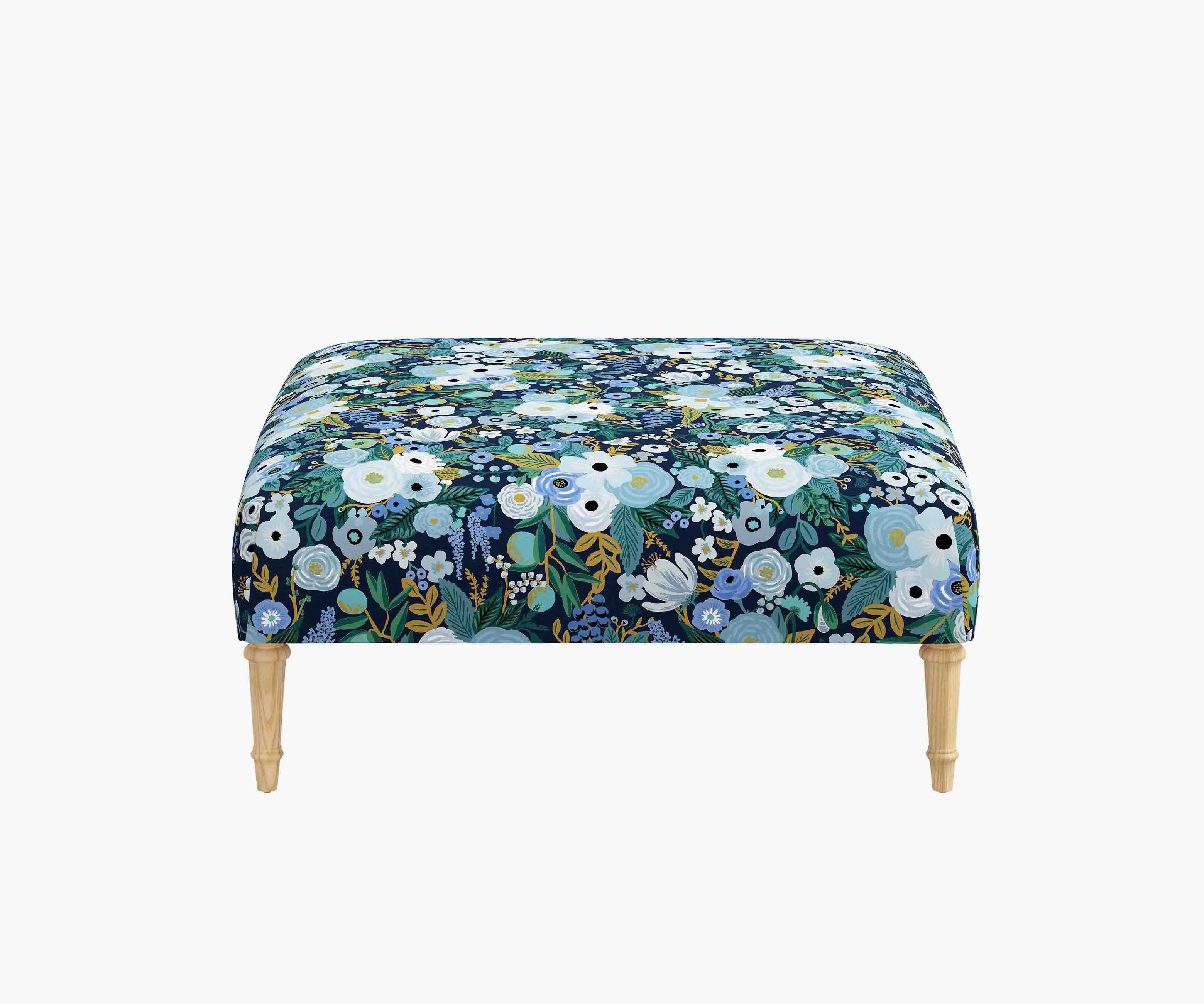 Greenwich Ottoman - Garden Party Blue