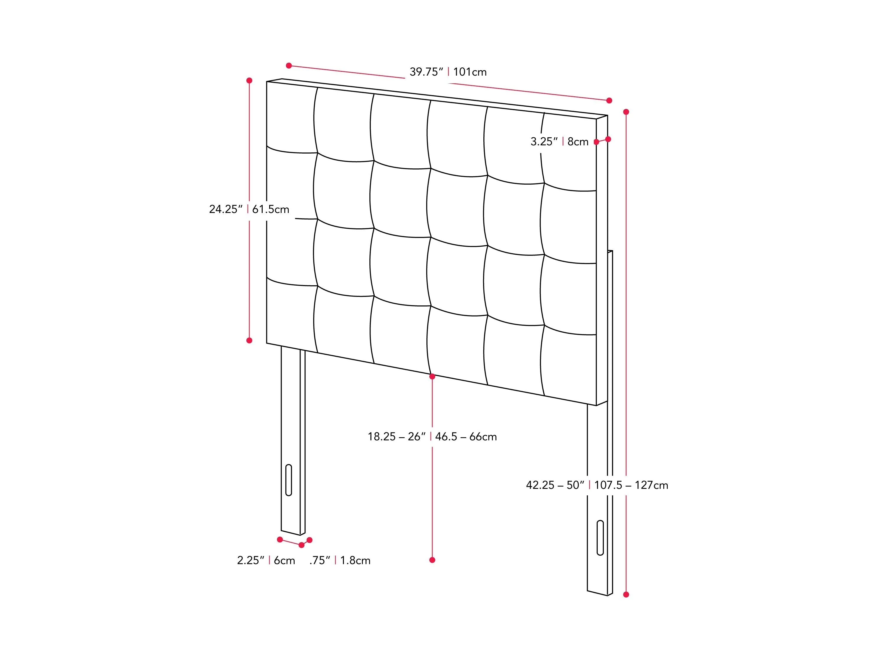 Grey Modern Twin/Single Headboard