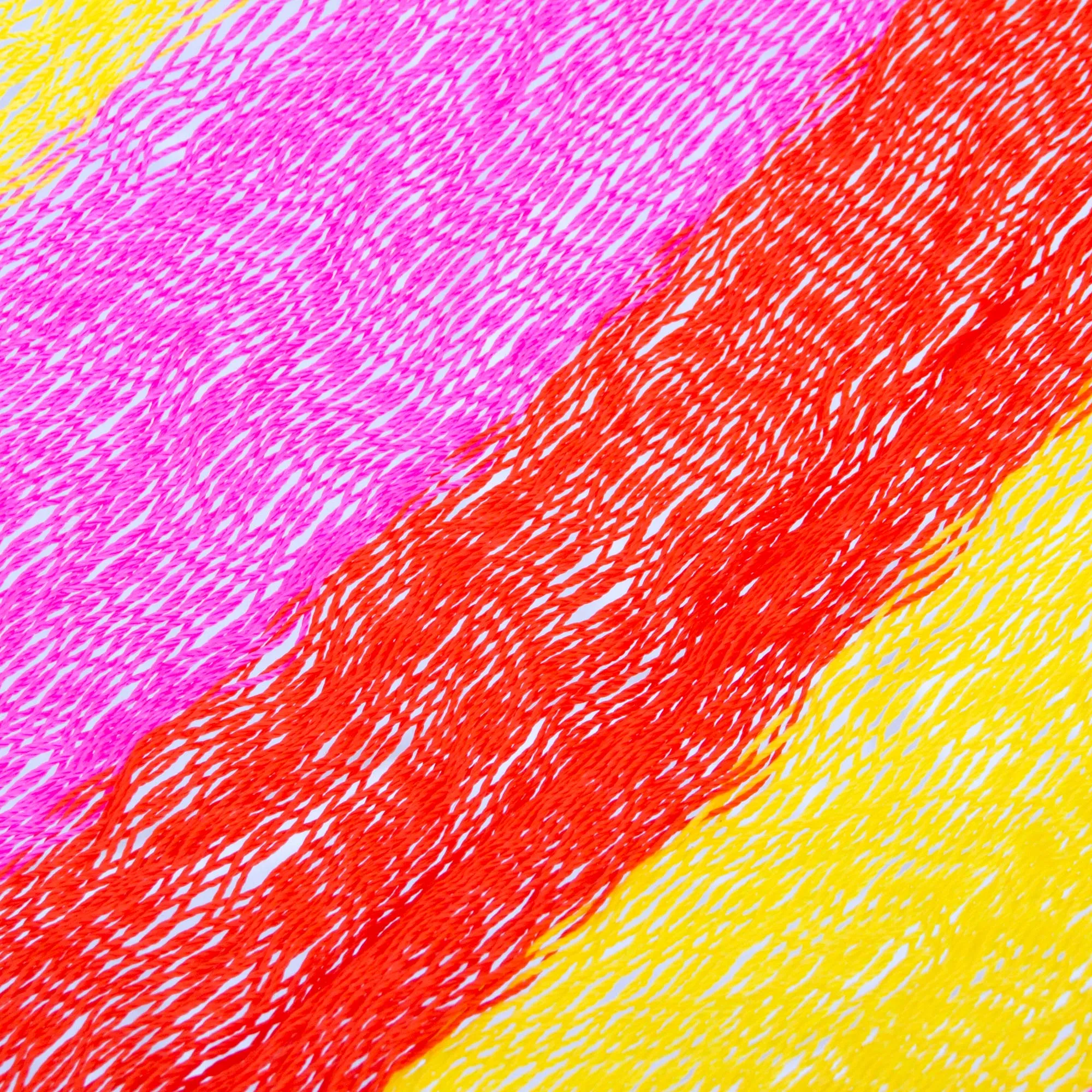 Hand Woven Nylon Pink Yellow Hammock (Single) from Mexico - Candy Delight | NOVICA