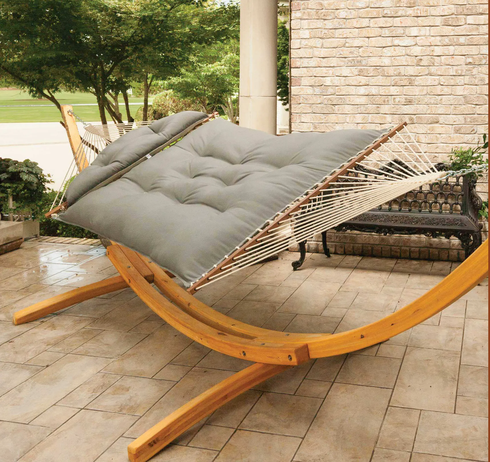 Hatteras Hammock Large Tufted Hammock - Sunbrella Cast Slate